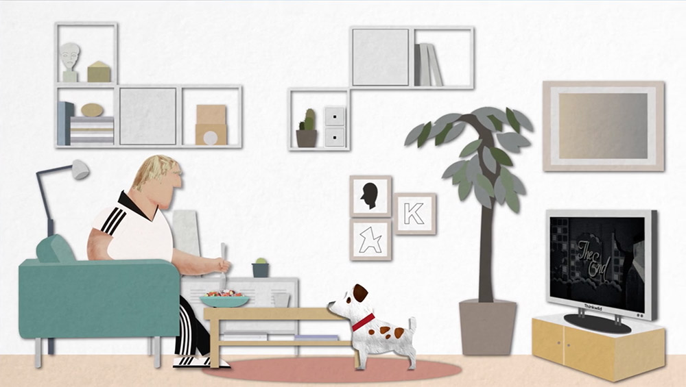 Just Cook — character watching TV